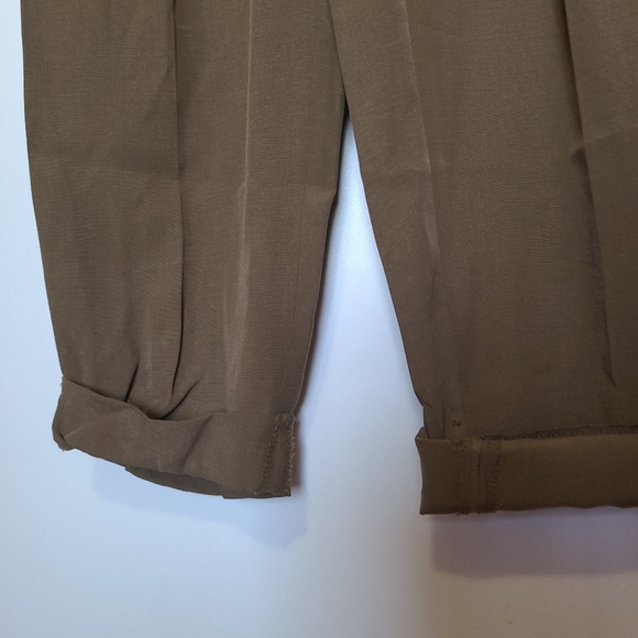 Zara - Lyocell Camel Brown Pants - Size S - Picture 4 of 9